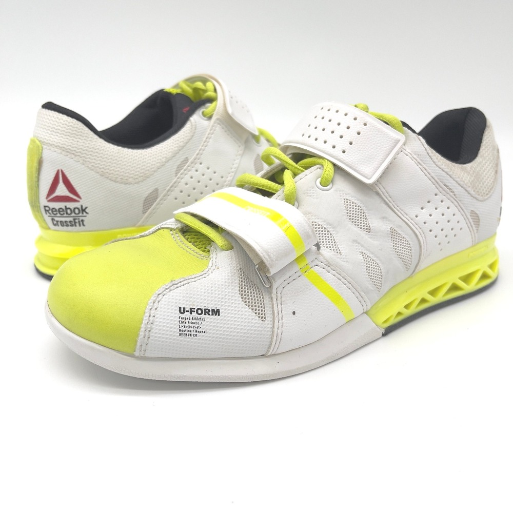 Reebok Women Shoes 8‎ CrossFit Lifter U Form White Yellow Gym Weight Training